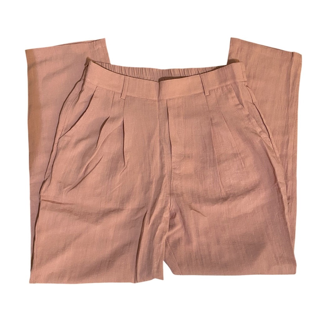 Halara Coral Dress Casual Flowy Pants Pleat Pockets Size Large NWT